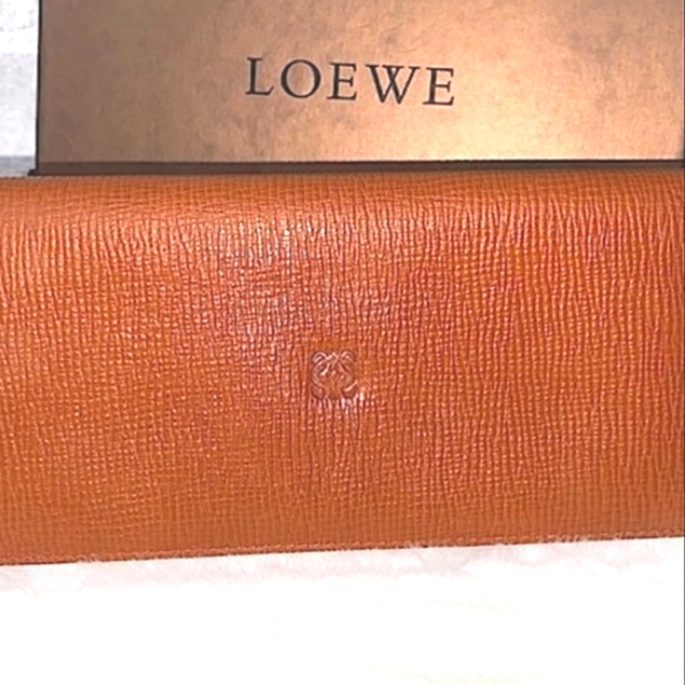🦌  Men's LOEWE® Palladium Genuine Grain Leather Checkbook Wallet + COA NEW! - Picture 15 of 16